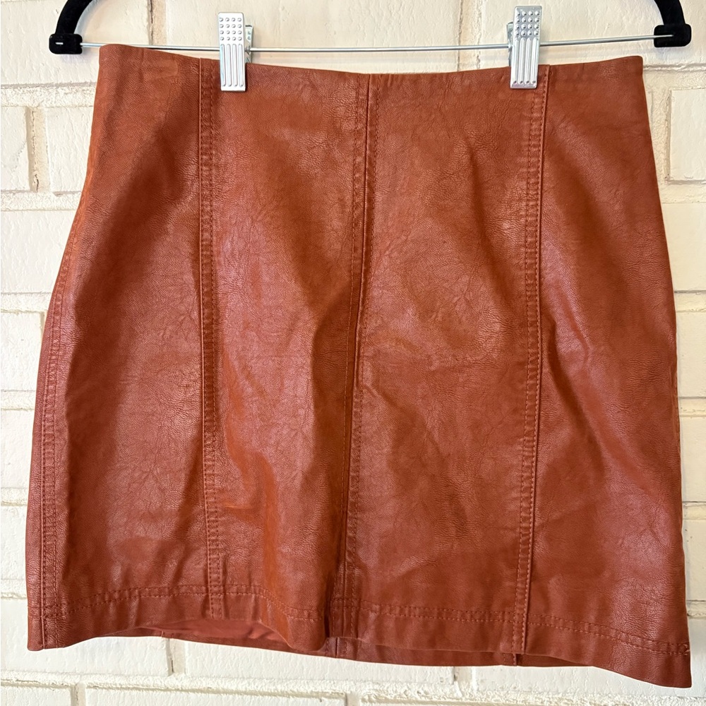 Free People Mini Skirt in Rust Brown | Size 6